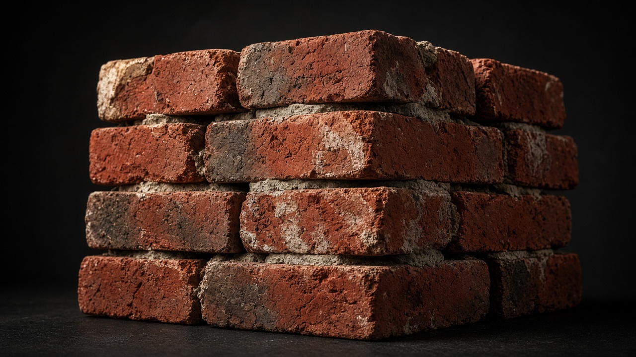 A stack of clay bricks ready for a build