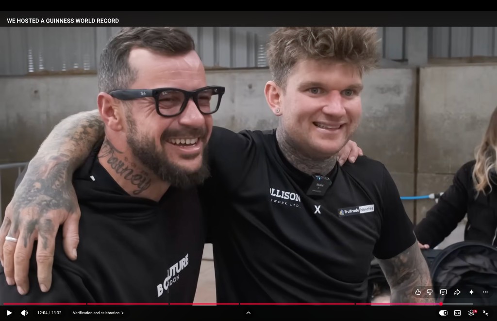 Charlie Collison with Guinness World Record officials