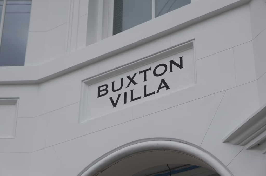 The Buxton Villa name on the Church Hill townhouse