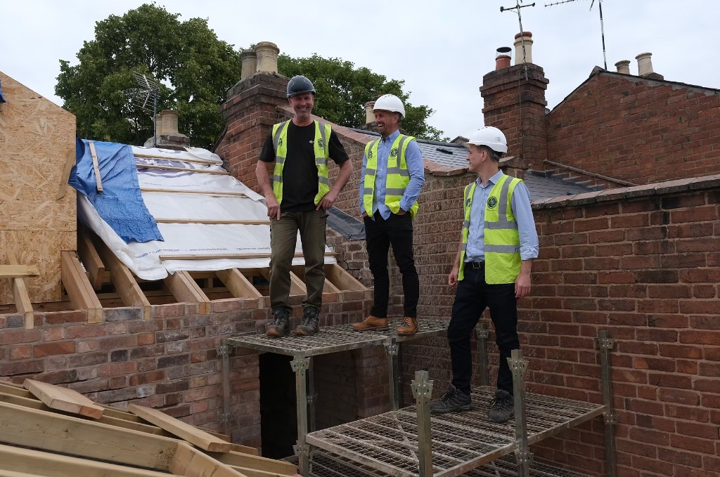 The team on the roof during the Prince’s Street rebuild