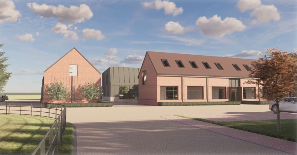 Front elevation of the converted barns at Sharmer Farm